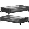 HOMCOM Set 2 scatole portaoggetti sottoletto con ruote e zip, 40 L, 78x44x16 cm, nero | Aosom Italy