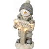 HOMCOM Pupazzo di neve natalizio illuminato con LED, timer e insegna Welcome | Aosom Italy