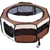 PawHut Recinto pieghevole portatile per piccoli animali in Oxford Ø90x41 cm, marrone | Aosom Italy