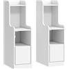 HOMCOM Set 2 comodini con stazione di ricarica, cassetto e ripiani aperti, bianco | Aosom Italy