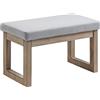 HOMCOM Poggiapiedi basso in tessuto con struttura in legno, grigio | Aosom Italy