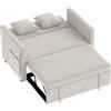 HOMCOM Divano letto 2 posti 3 in 1 clic clac in velluto con schienale regolabile, beige | Aosom Italy