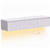 HOMCOM Mobile TV sospeso 120 cm con LED e prese per TV fino a 165,1 cm, bianco | Aosom Italy