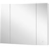 kleankin Specchio bagno contenitore LED con ante soft-close e dimmer, 90x15x75 cm, bianco | Aosom Italy