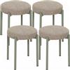 HOMCOM Set 4 sgabelli impilabili imbottiti senza schienale 45x45x47,5 cm, marrone chiaro | Aosom Italy