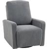 HOMCOM Poltrona relax reclinabile in tessuto pile con schienale regolabile, grigio | Aosom Italy