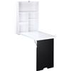 HOMCOM Scrivania da parete ribaltabile con 5 scomparti 60x94,5x147 cm, nero/bianco | Aosom Italy