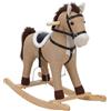AIYAPLAY Cavallo a dondolo con suoni e maniglie di sicurezza, Età 1-3 anni, marrone scuro | Aosom Italy