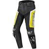 Berik Misle Pantaloni in pelle da moto, nero/bianco/giallo, 60