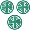 MCOAORN Tappetini portabicchieri per Mini Cooper R55 R56 R57, 3 pezzi, fondo antiscivolo in silicone con custodia protettiva, design antiurto (bandiera del Regno Unito)