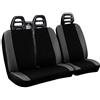 Lupex Shop Set Coprisedili Universali per Furgone 3 Posti misto Cotone poliestere, singolo + doppio, Cintura Alta, colore Nero - Grigio Chiaro