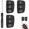 Uliwamowi 3 Pezzi Pulsanti Chiave Auto, Compatibili con Modelli Hyundai Santa Fe Tucson i10 i20 i30 i40 ix20 ix25 ix30 ix35 ix45 ix55, Tasti Ricambio per Telecomando, Copritasti in Gomma Ripristino Funzionalità