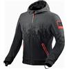 REV'IT! Revit Quantum 2 WB Felpa con cappuccio da moto/Giacca in tessuto, nero/rosso, M