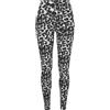 Urban Classics Ladies Soft AOP Leggings Donna Leggings Nero 92% Poliestere, 8% elasthane