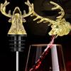 MINGZE Testa di Cervo Forma per Vino Versatore, Lega di Zinco pour Tappo Versatori Bottiglia Bottiglie con Beccuccio Conico della per La Maggior Parte delle Bottiglie di Vino E Liquori (d'oro)
