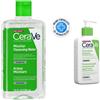 CeraVe Acqua Micellare, con 3 ceramidi essenziali: idrata, strucca ed aiuta il ripristino della barriera cutanea Per tutti i tipi di pelle 295ml + Detergente Idratante Viso Pelle da Normale a Secca, acido ialuronico e 236 ml 1 pz Set