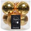 Decoris Sfera di Natale in Vetro, Oro Chiaro, 8 cm