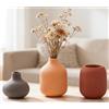 VASETOPIA Set di vasi in Ceramica, Vaso Nordica Boho Decorativo per Camera da Letto, Cena Tavolo (15 Marrone rossiccio/Arancione/Grigio)