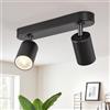 Gr4tec Faretti LED Soffitto 2 Luci, Moderna Binario Faretti GU10, Nero | Lampada Faretti Orientabili, Faretto LED Interno da Parete per Cucina Cameretta Corridoio, Senza Lampadine