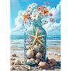 MOTGOM Diamond Painting Adulti, Diamond Painting Kit Completo Conchiglie sulla spiaggia, Disegni con Diamantini Colorati, Decorazione Murale per Casa e Pareti 30x40cm