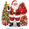 KEYIFA Christmas Diamond Painting Ornamento da Tavola, Babbo Natale e le Sue Renne DIY Kit Diamond Painting, Diamante Pittura Decorazione da Tavolo, Decorazione per Desktop Decorazione Regali