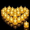 AONAT Candele LED Senza Fiamma 24 Pezzi,Lumini LED con Effetto Fiamma Tremolante,Candele Elettroniche a Batteria,Design Cristallo Diamante,Luce Calda per Decorazione Matrimonio,Natale,Tavola, Feste e Casa