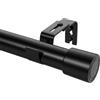 Dee.Romg Asta di supporto regolabile come asta per tende telescopica, colore nero, con diametro di 25 mm, per finestre alte nella tromba delle scale o nella sala d'ingresso regolabile da 185 a 310 cm