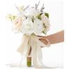 Laelfe Bouquet da Sposa e Damigelle, Rose Artificiali Bianche e Champagne per Decorazioni di Matrimoni, Balli di Fine Anno, Chiese, Cerimonie, Anniversari