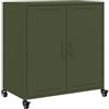 vidaXL Credenza Verde Oliva 68x39x72 cm in Acciaio