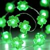 YeahBoom Fata luminosa a forma di quadrifoglio, verde, 2 m, 20 LED, con micro | Catena luminosa decorativa a forma di quadrifoglio, funzionamento a batteria, per San Patrizio, San Valentino