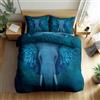 WHUOEUCO Copripiumino 180x220cm Elefante blu animale Set Di Biancheria Da Microfibra Set Copripiumino in Con Federa Con Chiusura A Cerniera 3 Pezzi Per Bambini E Adulti