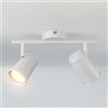 HOFTRONIC Riga - Plafoniera LED a 2 fiamme, girevole e orientabile, dimmerabile, GU10 5 W 400 lm 2700 K, bianco caldo, per soggiorno, camera da letto, cucina, faretto da parete e faretto da soffitto