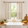 Ystyle Tende per Interni Effetto Lino 2 Pezzi, 70x60 CM, Caffè Chiaro | Tenda Trasparente con Trama a Croci, Curtains Voile con Tasca, Moderna Leggere Eleganti per Camera da Letto e Soggiorno