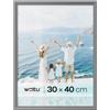 WOLTU Cornice per Foto 30x40 cm, Portafoto con Cornice in Legno Massello e Pannello in Plastica, Cornice da Parete e Tavolo, Collage Foto, Grigio