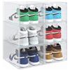 4CONVY Scatole per Scarpe XL, 6 Pezzi, Impilabili, Sportello Magnetico | Plastica rigida trasparente, portata 60 kg, montaggio senza attrezzi, sneakers, tronchetti, tacchi alti