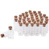 SHiZAK Confezione da 40 mini barattoli di vetro da 10 ml con tappo in sughero, contenitori trasparenti per cosmetici, per fai da te, artigianato, decorazioni, bomboniere, accessori