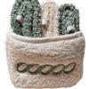 RICAMI FIORENTINI BALDI Lavette bagno con cestino ricamato. Ricamo elegante. Spugna di cotone 100%. Set 3 lavette con cestino. Idea regalo. (Esse, verde)