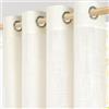 MRTREES Set di 2 tende corte in voile effetto lino, con occhielli, tende moderne, colore crema, bianco avorio, 250 x 140 cm (altezza x larghezza), per soggiorno, camera da letto