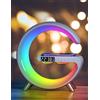 Calonia Lampada da tavolo intelligente 3 in 1, lampada d'atmosfera con caricatore wireless, altoparlante Bluetooth,luce notturna a intensità variabile con sincronizzazione musicale.