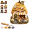 Generic Whimsical Village 3D Fabric Poke Art Kit,Floral Mushroom Cottage Craft Set (#C)