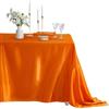 Chickwin Tovaglia Rettangolare in Raso, Tovaglia Elegante Copri Tavolo da Intern, Lavabile in lavatrice per Matrimoni, Feste, Banchetti, Celebrazioni di Vacanze (Arancione,152 x 305 cm)