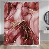 Hnmdmyi Tenda da doccia Marmo 120x200, Rosso Oro Astratto Marmo Lusso Moderna Estetica Arte Inchiostro Texture Impermeabile Poliestere Tessuto Lavabile Tenda da Bagno con Gancio