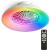 Maxled, Light is Led! Lampada a Soffitto LED con Ventilatore Bianca Dimmerabile 10%-100% RGB 3CCT 3500K-6500K 2600LM 15W Motore DC 5 Velocità Avanti/Indietro Timer Telecomando Ventilatore da Soffitto