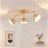 LVWIT Faretto da Soffitto Oro, con 3 Lampadine GX53 Incluse, 4,9 W, 470 lm | Faretti LED Interno, Base Circolare, 3 Faretti Orientabili, per Soggiorno, Camera da Letto, Corridoio e Cucina