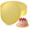 Zocipro 5 Pezzi Cake Drum Oro, Sottotorta Tondo 30 cm, Spessore di 12 mm | Vassoio Torta Rotondo, Piatto Torta Rotondo Riutilizzabile in Cartone per Torte, Sottotorta per Torte da 8-11 Pollici e Dolci