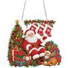 KEYIFA Christmas 5D Diamond Painting kit Completo, Babbo Natale con Renne Diamante Ciondolo Fai da Te, Diamond Painting Cristalli Ornamento Appeso per Adatto a Adulti