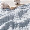 Exclusivo Mezcla Coperta in Mussola 100% Cotone, 6 Strati, Blu Ghiaccio | 130x170 cm, Leggera, Traspirante, Morbida e Confortevole, Adatta per l'estate, come Copriletto o Copertura Decorativa