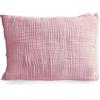 PinkZebra Federa in mussola biologica 50 x 50 cm, in garza doppia, per bambini e adulti, certificata ÖkoTex, morbida federa per cuscino, certificazione GOTS, Rosa cipria