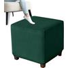 XDKS Copri Pouf Fodera Poggiapiedi, Fodera Per Poggiapiedi Quadrata Fodera Per Ottomana Elasticizzata, Copertura Protettiva Per Ottomana (Verde Scuro,45×45×45cm)