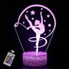 INTUPGD Regalo de Ginnastica per Ragazza, Lampade 3D Illusione Ottica Luce Notturna con 16 Cambi di Colore e Telecomando 3D Lampada per Ragazza, Ragazzo (Ginnastica 4)